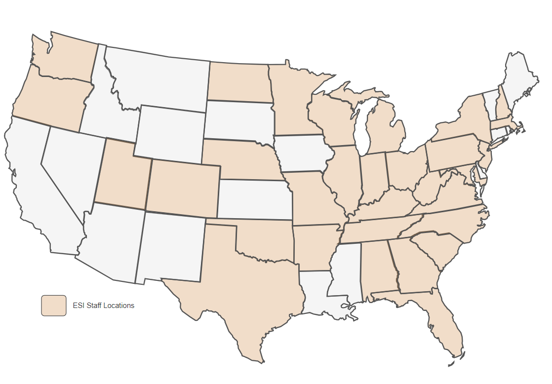esi locations map